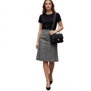 Ann Taylor Petites Wool Blend Geometric Tweed Pencil Skirt, Size 4P